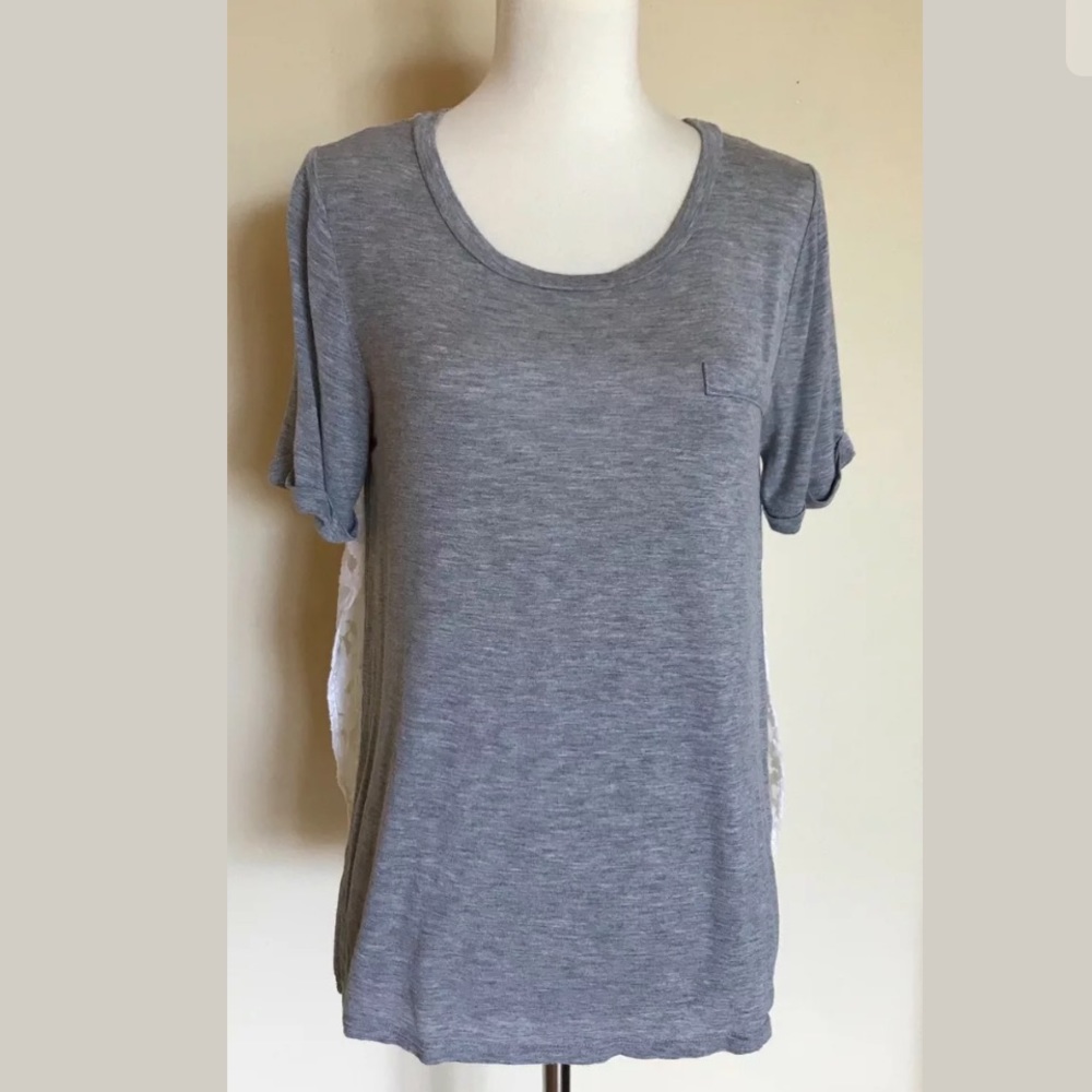 JOA Textured Lace Back Tee - Picture 4 of 5